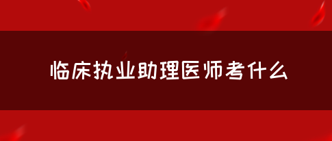 临床执业助理医师考什么