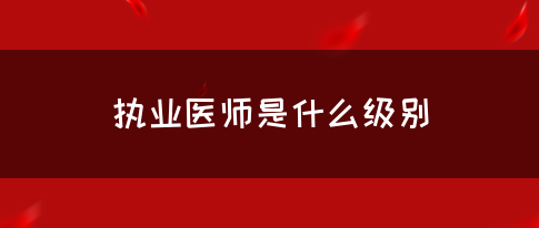 执业医师是什么级别