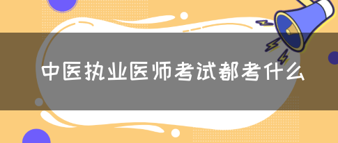 中医执业医师考试都考什么