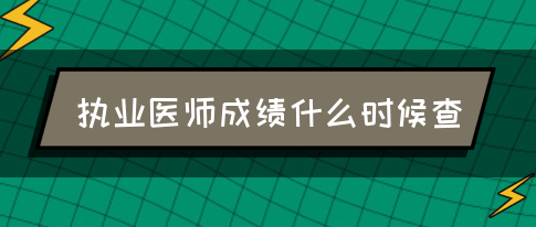 执业医师成绩什么时候查？