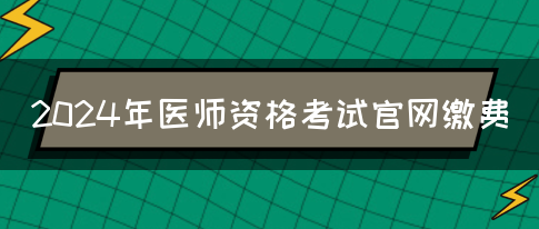 2024年医师资格考试官网缴费